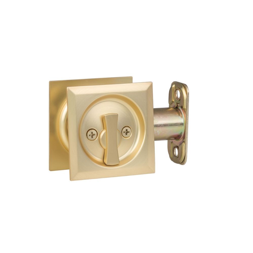 Sure-Loc Hardware DP-SQ01 SB Square Pocket Door Pull Passage in Satin Brass